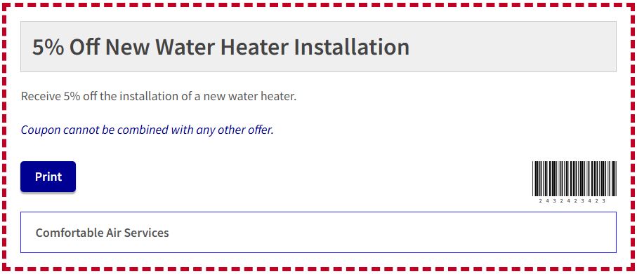 5% Off New Water Heater Installation 5% Off New Water Heater Installation